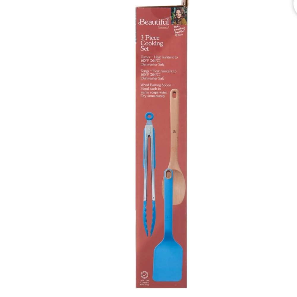 Drew Barrymore Beautiful 3 Piece Blue Icing Cooking Set - Picture 13 of 15